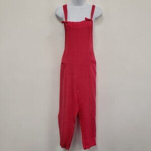 Meo Meli Made In Italy Womens Coastal Linen Cropped Jumpsuit Size M Beach‎ Boho